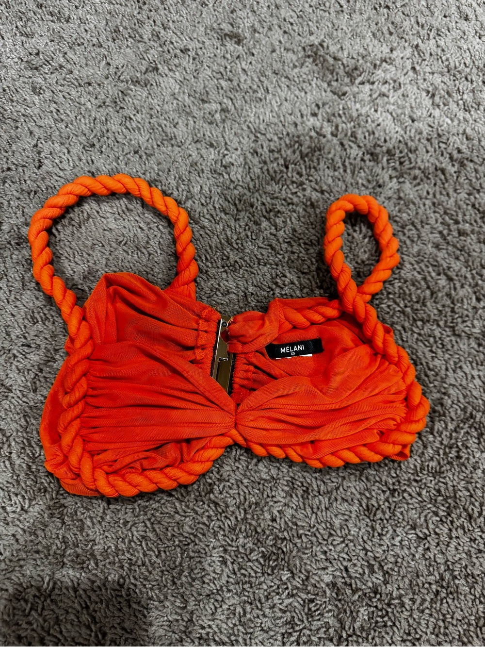 Melani Crop Orange Rope-Trim Bikini & Sarong Set - Picture 5 of 9